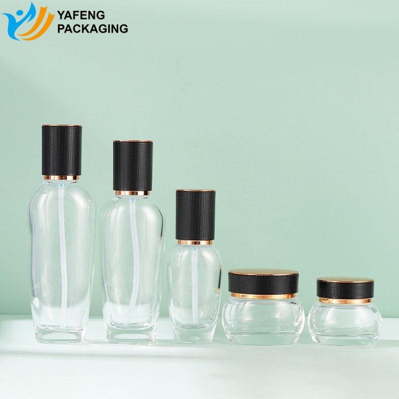 Luxury Round Glass Bottles and Jars for Skincare Packaging 4 Luxury Round Glass Bottles and Jars for Skincare Packaging YF287 (10)