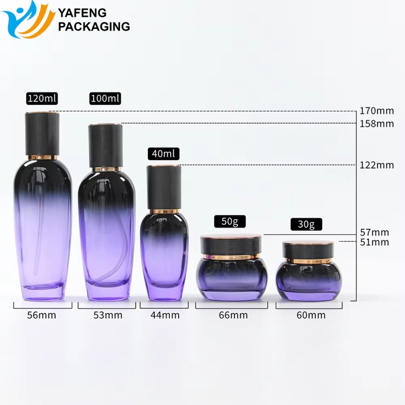 Luxury Round Glass Bottles and Jars for Skincare Packaging 3 Luxury Round Glass Bottles and Jars for Skincare Packaging YF287 (4)
