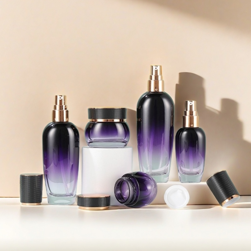 Luxury Round Glass Bottles and Jars for Skincare Packaging 2 Luxury Round Glass Bottles and Jars for Skincare Packaging YF287 (5)