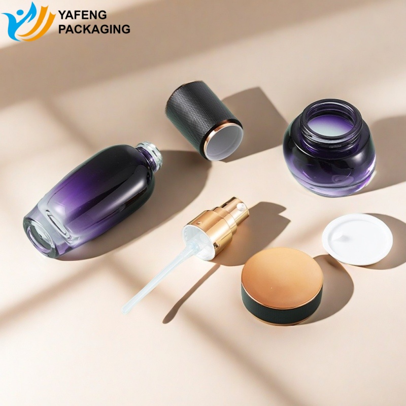 Luxury Round Glass Bottles and Jars for Skincare Packaging 6 Luxury Round Glass Bottles and Jars for Skincare Packaging YF287 (8)