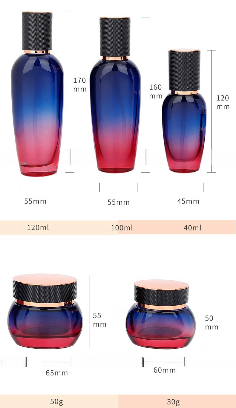 YF287 Thick glass empty 30g 50g 40ml 100ml 120ml luxury cosmetic bo 8