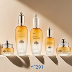 Luxury Golden Glass Lotion Bottles & Cream Jars for Skincare YF291