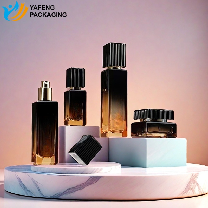 Luxury Glass Cosmetic Bottles – Premium Skincare Lotion and Cream Packaging 5 Luxury Square Glass Cosmetic Bottles for Lotion Cream Serum YF294 11