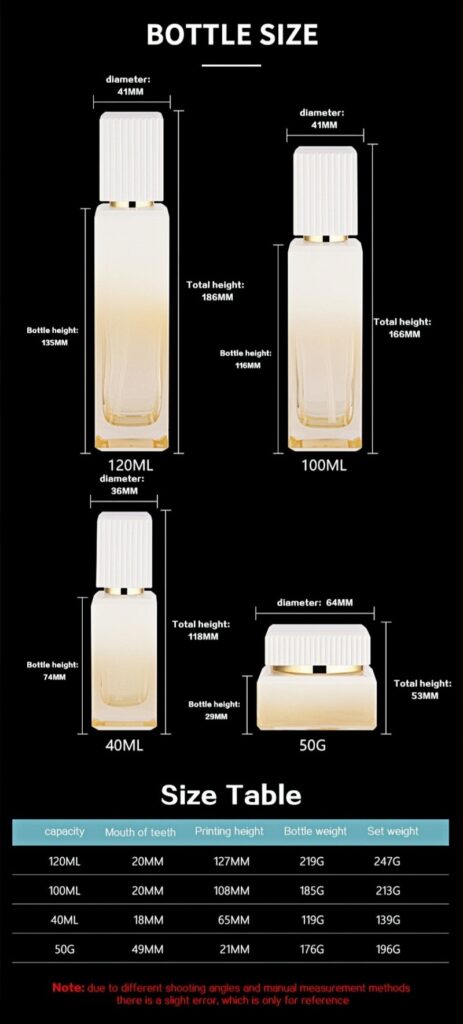Luxury Glass Cosmetic Bottles – Premium Skincare Lotion and Cream Packaging 3 Luxury Square Glass Cosmetic Bottles for Lotion Cream Serum YF294 2