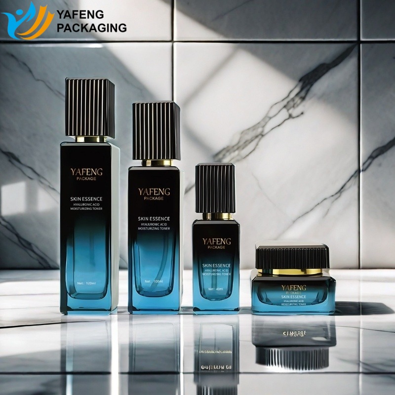 Luxury Glass Cosmetic Bottles – Premium Skincare Lotion and Cream Packaging 1 Luxury Square Glass Cosmetic Bottles for Lotion Cream Serum YF294 7