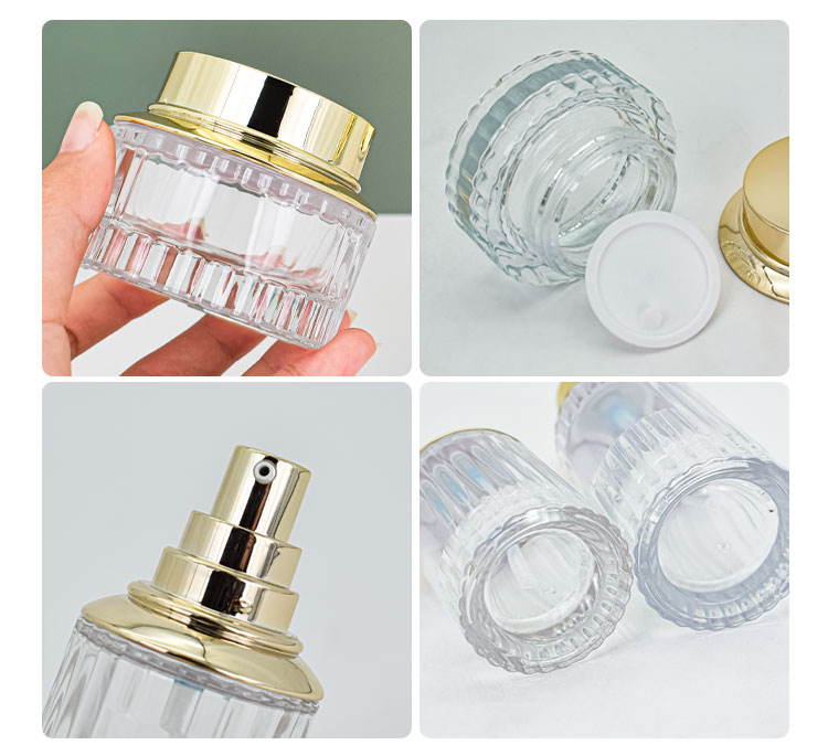 Sustainable Glass Cosmetic Packaging Customizable Jars Bottles 8