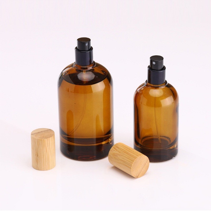 Factory Direct Amber Glass Perfume Bottles with Bamboo Caps YF-PB145