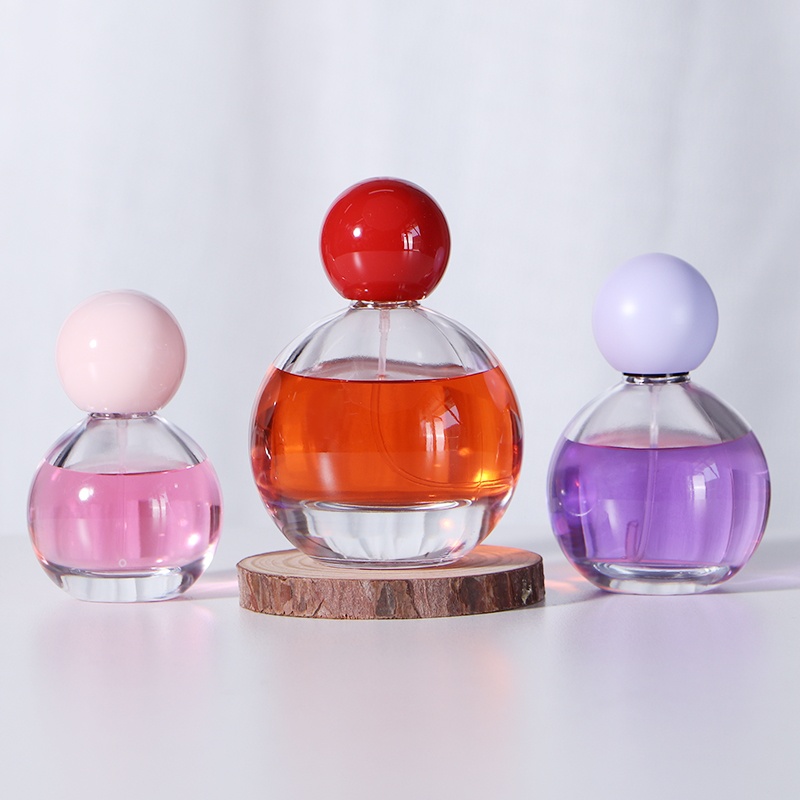 Spherical Glass Perfume Bottles Custom Packaging with Ball Caps YF-PB163B