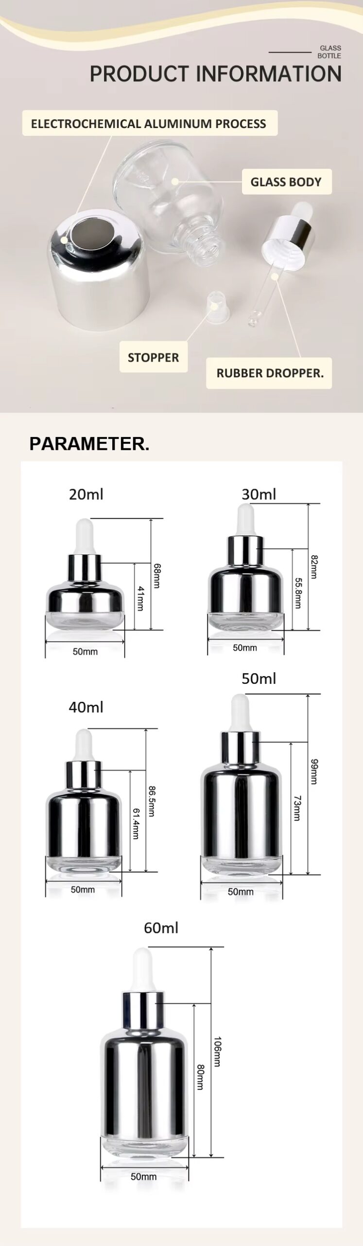 Factory Direct Essential Oil Glass Dropper Bottles with Custom Packaging