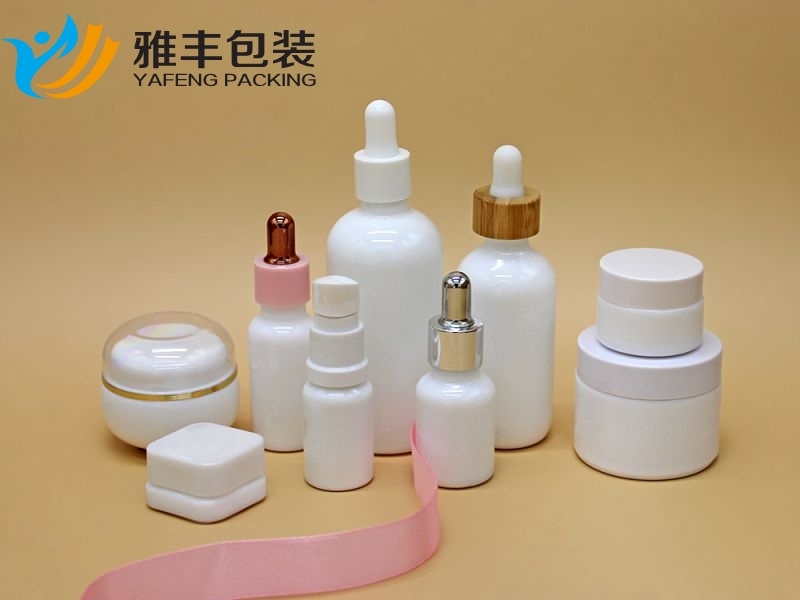 white opal glass bottles and jars