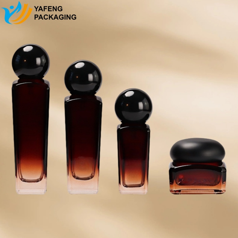 Factory Direct Wholesale Amber Glass Dropper Bottles for Oils YF-GOM057B 9 Luxury Glass Bottles and Jars for Skincare and Cosmetics Use YF280A (1)