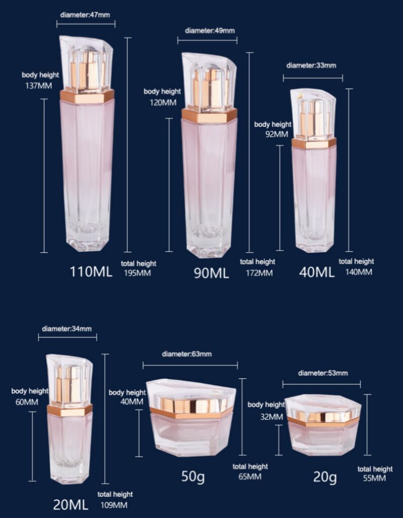 Hexagonal Glass Cosmetic Bottle Packaging & Cream Jars 2 hexagonal glass cosmetic bottle packaging cream jars 18