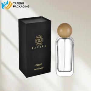 Custom Rectangular Glass Perfume Bottle with Wooden Cap