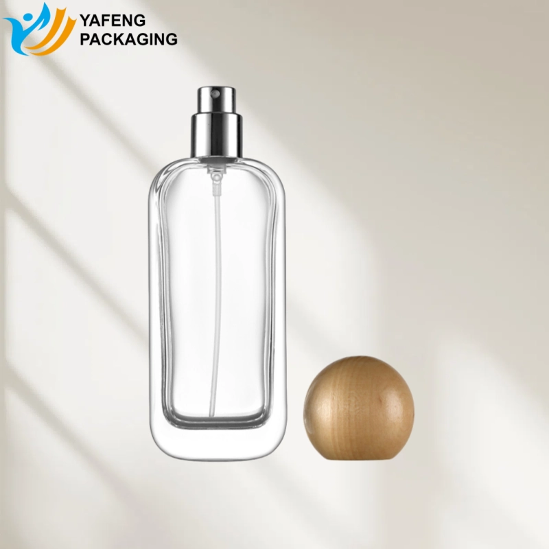 Custom Rectangular Glass Perfume Bottle with Wooden Cap 6 Custom Rectangular Glass Perfume Bottle with Wooden Cap