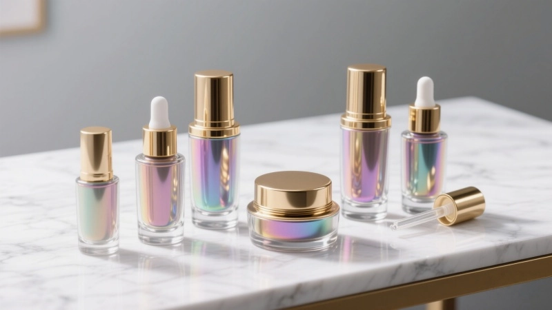 Colorful glass bottle skin care bottle