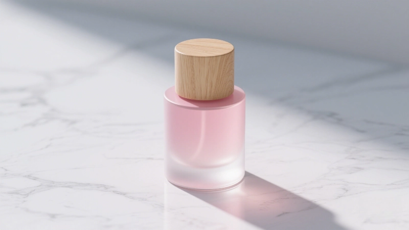 Perfume bottle with Beech wood cap