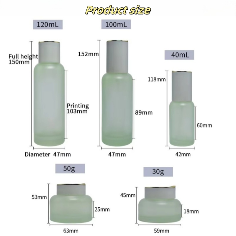 Custom Glass Cosmetic Bottles and Jars for Skincare Packaging 5 Custom Glass size of Cosmetic Bottles and Jars for Skincare Packaging YF269B