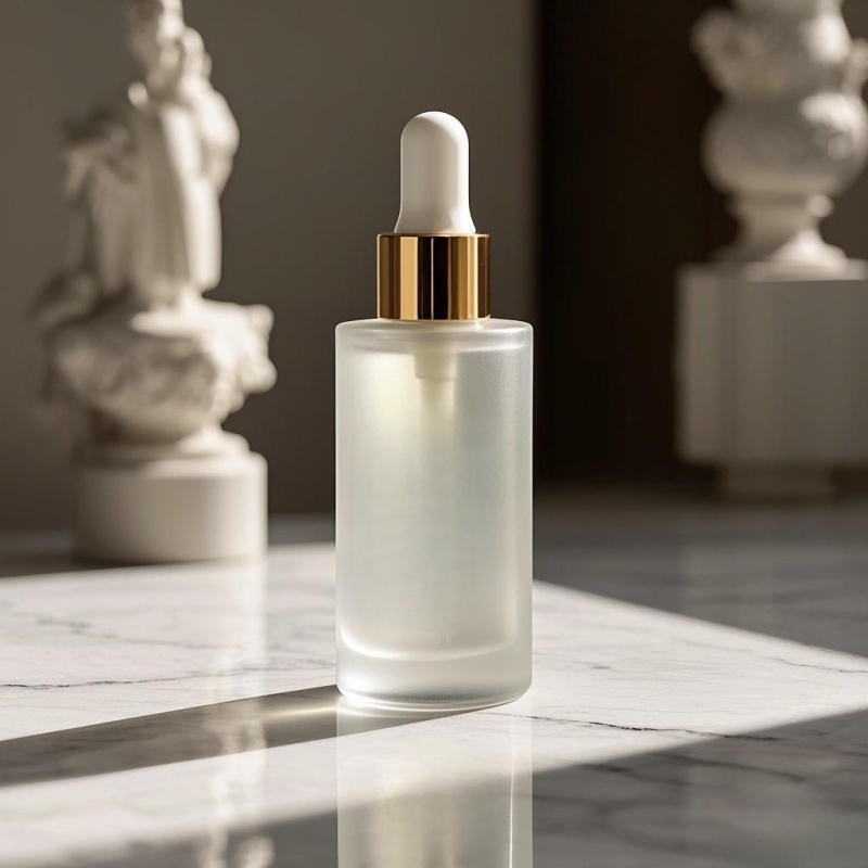 frosted glass dropper bottle for oil and serum
