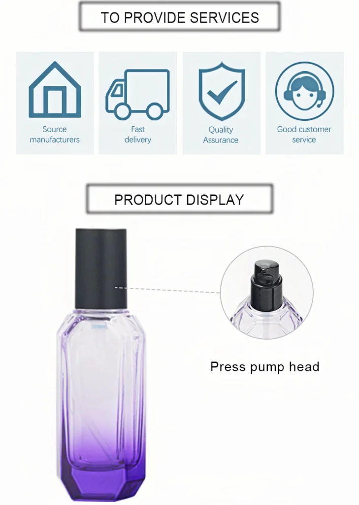 Custom Hexagonal Glass Bottles and Jars for Beauty Packaging 2 Custom Hexagonal Product display of Glass Bottles and Jars for Beauty Packaging YF-S025