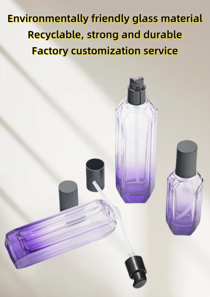 Custom Hexagonal Glass Bottles and Jars for Beauty Packaging 5 Custom Hexagonal Glass Bottles and Jars for Beauty Packaging YF-S025 1.