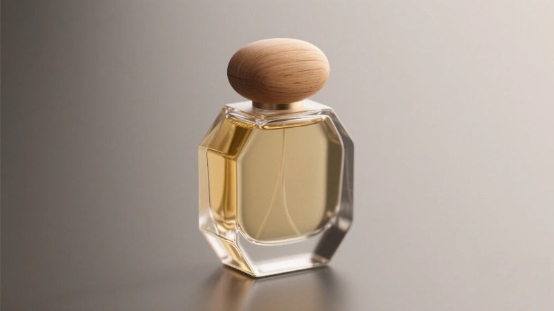 perfume bottle with Rubberwood cap