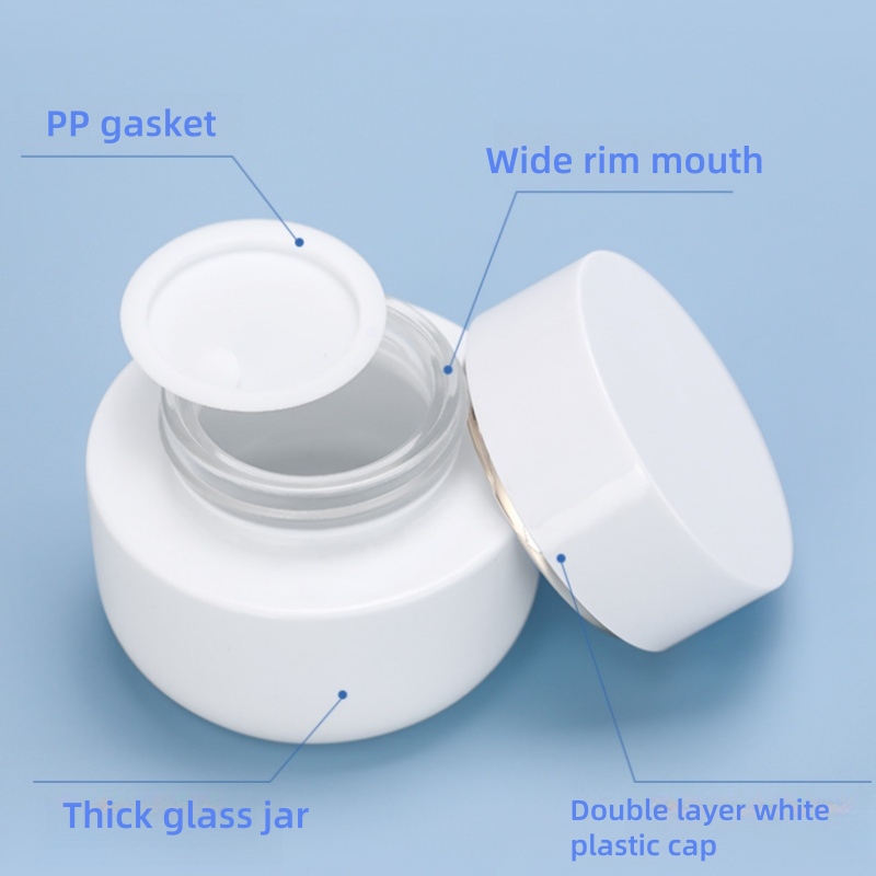 Luxury Round Glass Cosmetic Bottles and Jars for Skincare 13 Luxury Round Glass Cosmetic Jars for Skincare