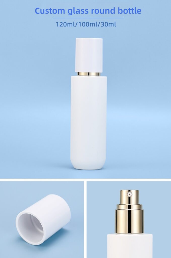 Luxury Round Glass Cosmetic Bottles and Jars for Skincare 5 Luxury Round Glass Cosmetic Bottles for Skincare