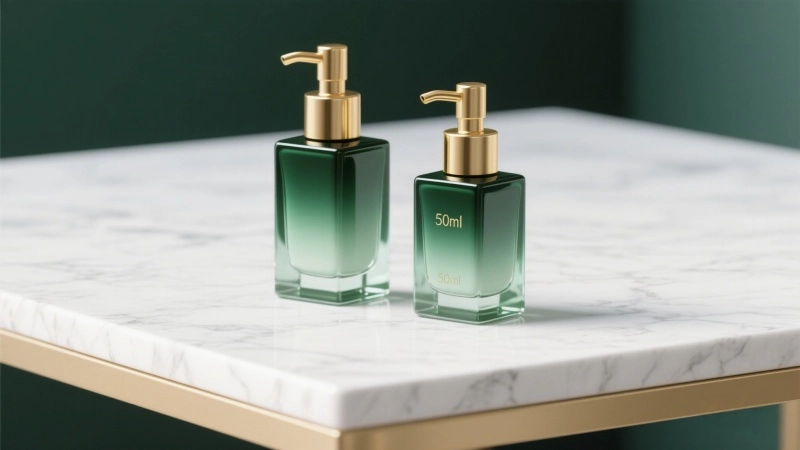 square cosmetic glass bottle