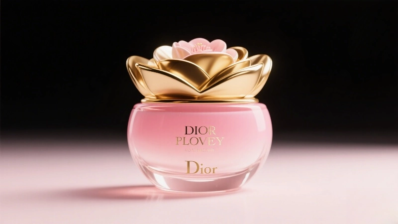 gradient pink glass cream jar