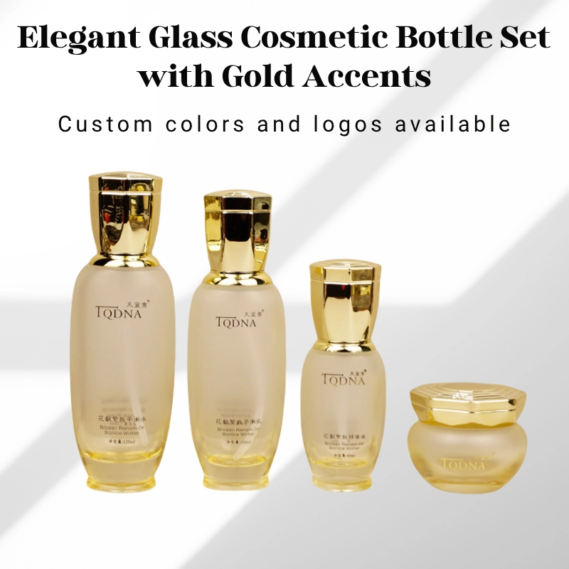 Custom Glass Cosmetic Bottles and Jars with Unique Octagonal Caps YF267B (15)