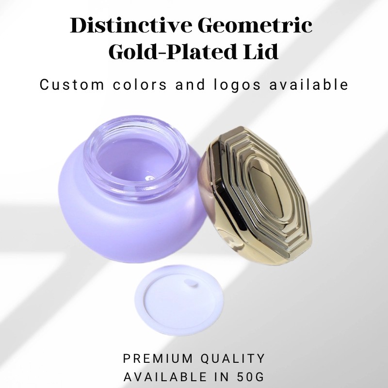 Custom Glass Cosmetic Bottles and Jars with Unique Octagonal Caps YF267B 8