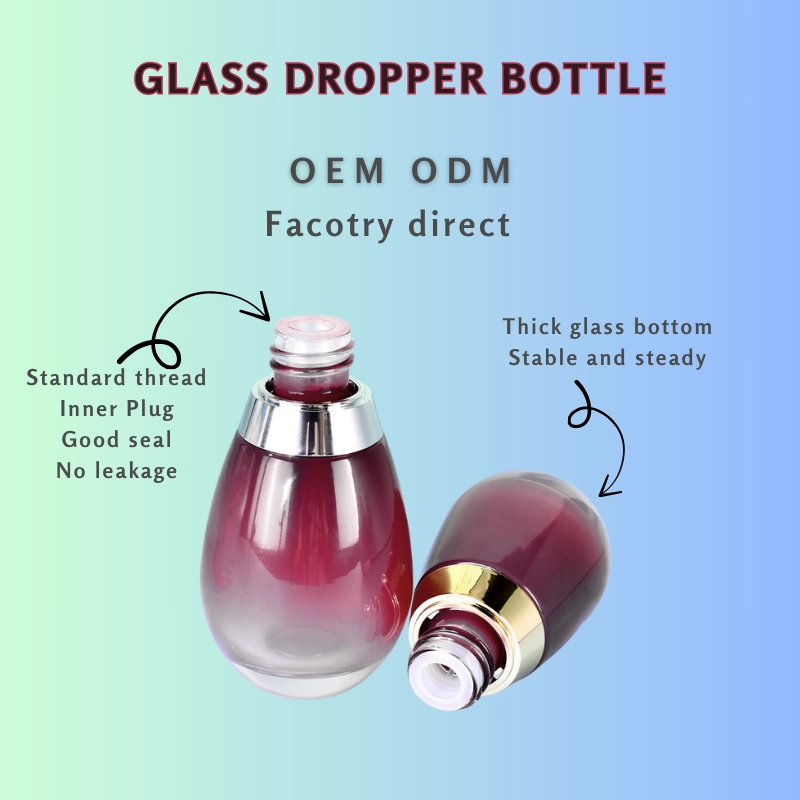 Custom Glass Dropper Bottles for Essence and Skincare Use 3 bottle neck of Custom Glass Dropper Bottles for Essence and Skincare Use