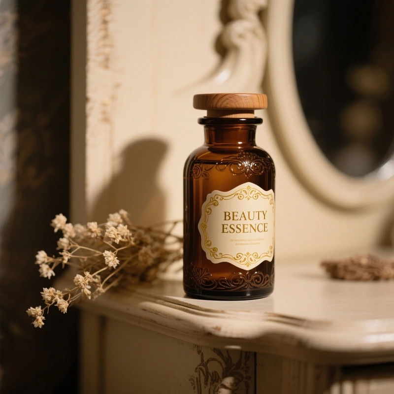 luxury beauty essence oil glass bottle