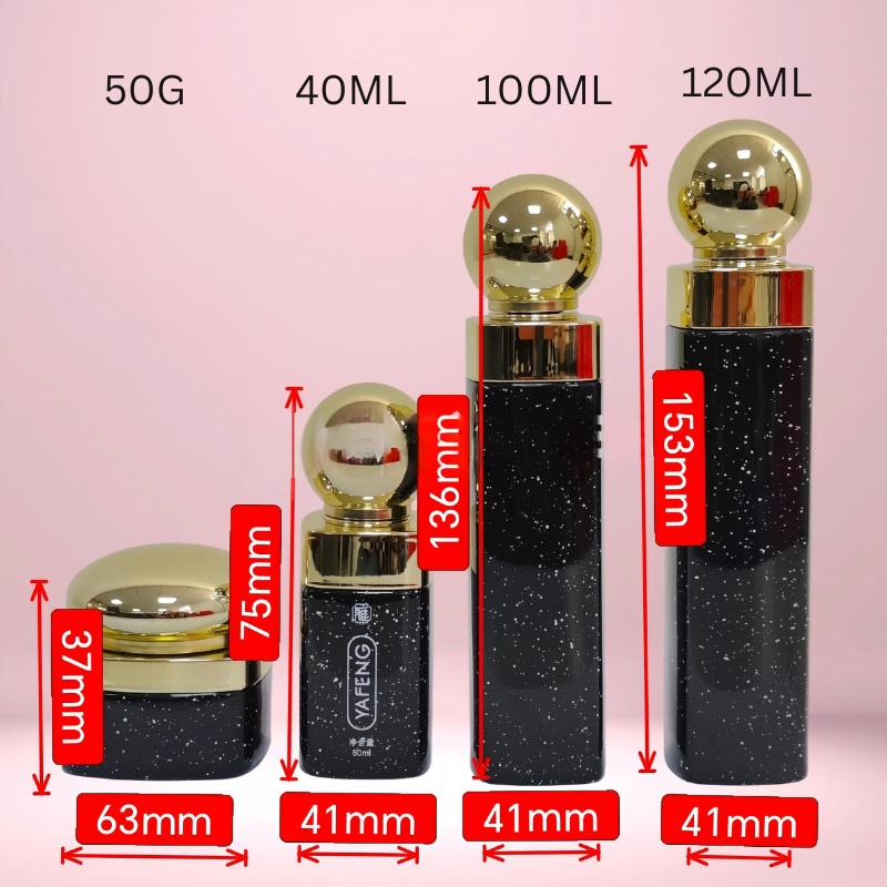 embalagem de vidro quadrado para cosméticos cuidados com a pele yf299 1