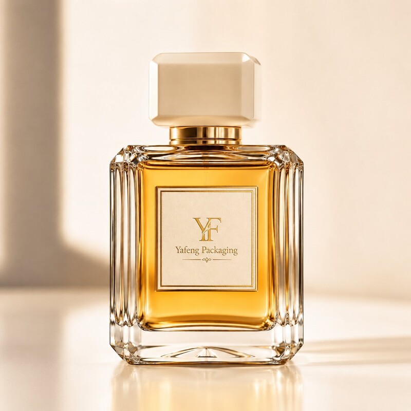 amber glass perfume bottle square custom luxury fragrance packaging